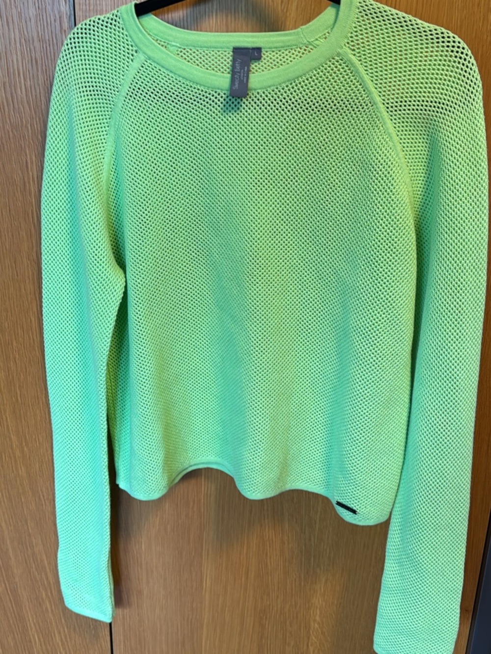 Sweaty Betty Open-Knit Sport Top in bright green